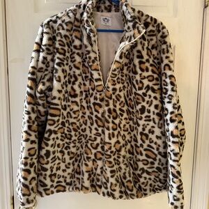 Katydid Leopard Print Teddy lightweight jacket